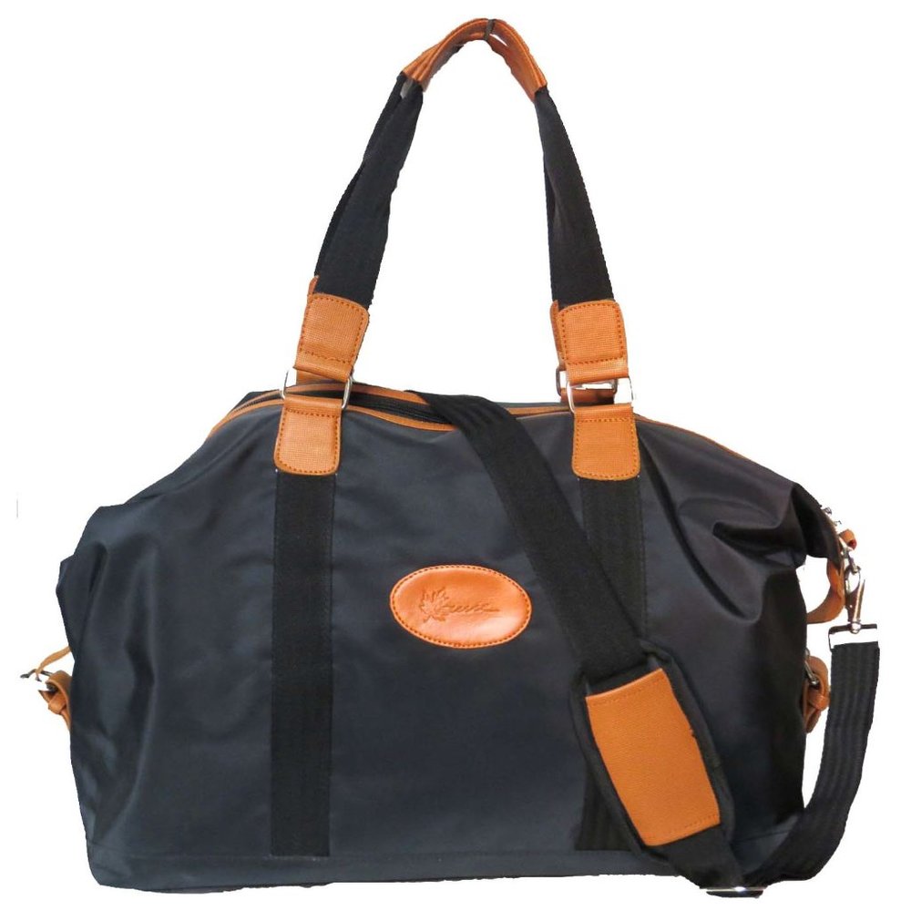 Elegant Polyester Satin Shoulder Travel Bag Black # 10990